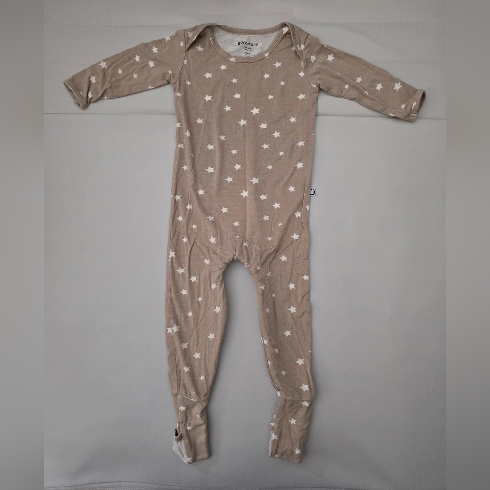 (Like New) Gunamuna Romper/Footie Convertible Pajama in Twinkle (Brown) 18-24M